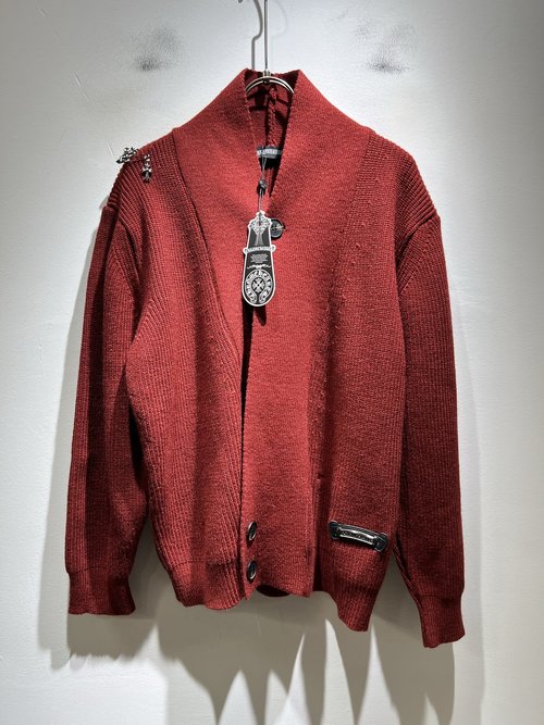 Chrome Hearts Stylish Open Knit Cardigan with Logo