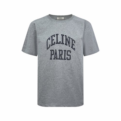 Celine Flocked Letter Short Sleeve Shirt with Luxury Texture