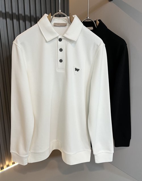 Bottega Veneta Solid Color Polo Shirt with Leather Logo