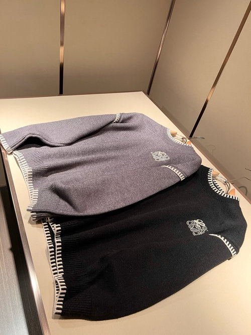 Loewe Wool Knit Sweater with Logo Embroidery