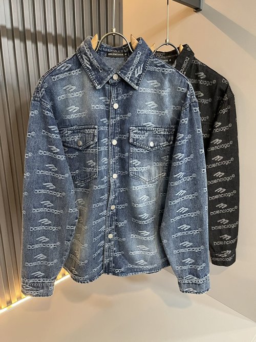 Balenciaga Fashionable Denim Shirt with Logo