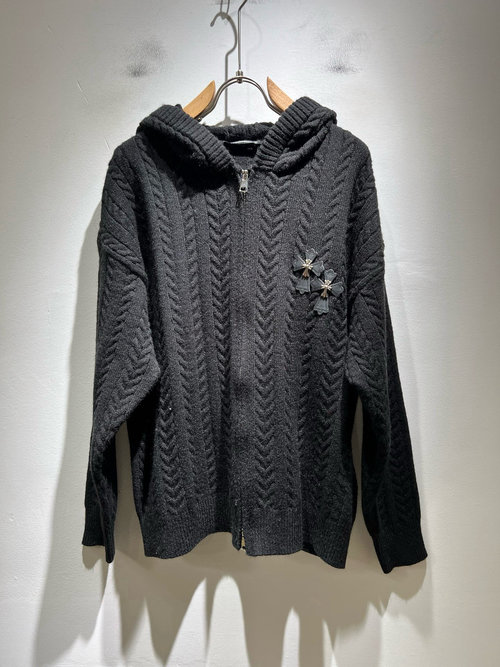 Chrome Hearts Custom Knitted Wool Sweater with Leather Logo