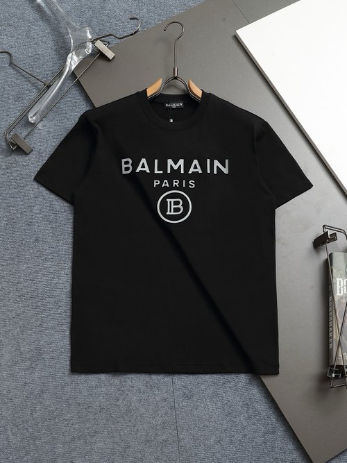 Balmain Upgraded Logo Print Comfortable Short-Sleeve Tee