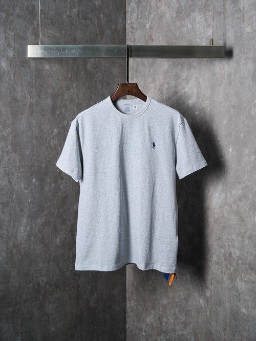 Polo Ralph Lauren Mist Gray Short Sleeve Shirt with Indigo Embroidered Pony