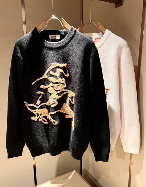 Hermes Upgraded Knit Wool Sweater with H Logo
