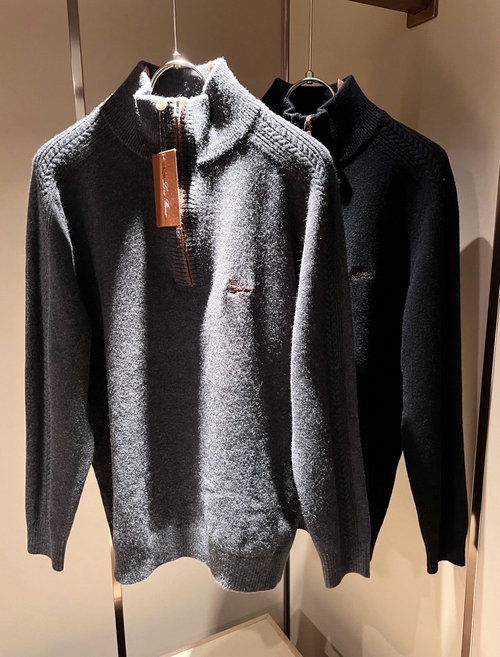 Loro Piana Knitted Wool Cardigan with Chest Logo