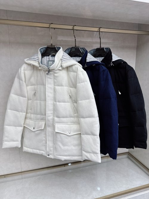 Loewe Wool-Cashmere Blend Down Jacket with Fine Details