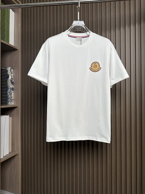 Moncler White Crew Neck Short Sleeve T-Shirt