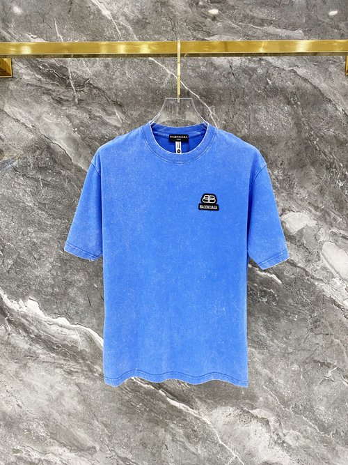 Balenciaga Distressed Cotton T-shirt with Logo and Print