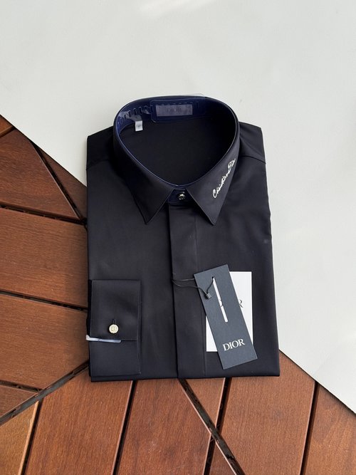 Dior Elegant Black Plain Color Shirt