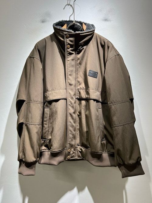 Dolce & Gabbana Lamb Wool Jacket with Leather Logo Design