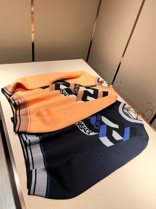 Versace Imported Wool Sweater with Exquisite Decoration