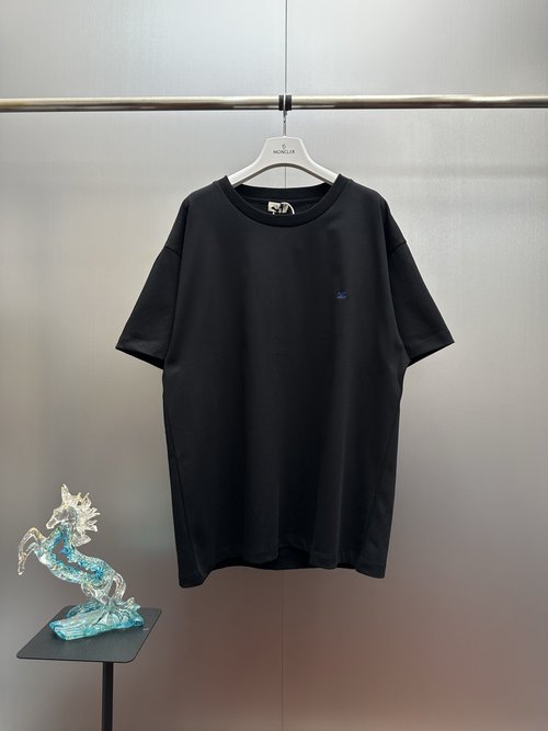 Celine Loose Short-Sleeve T-Shirt with Collar Embroidery