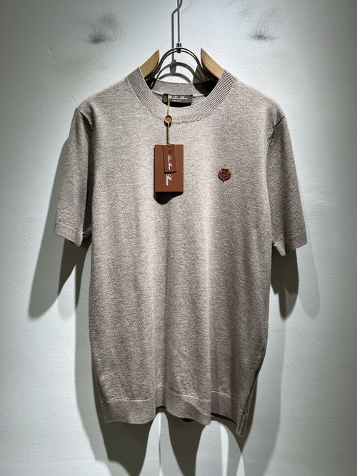 Loro Piana Knitted Short-Sleeve T-Shirt for Commuting