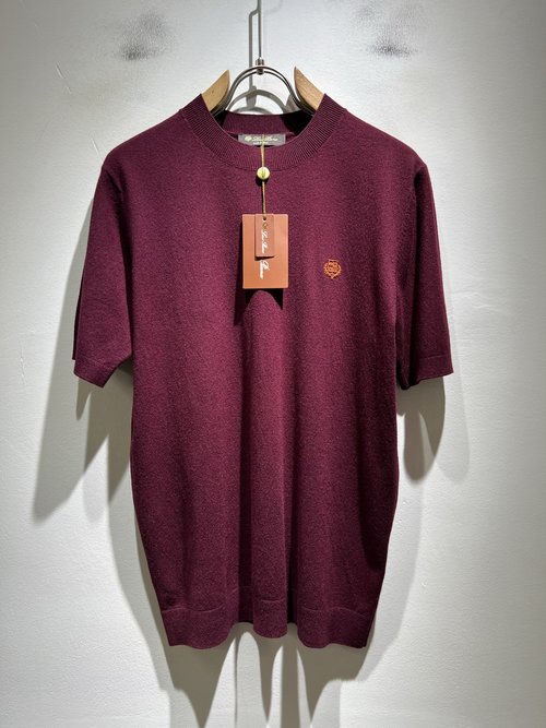 Loro Piana Comfortable Knit Short-Sleeve T-Shirt with Logo