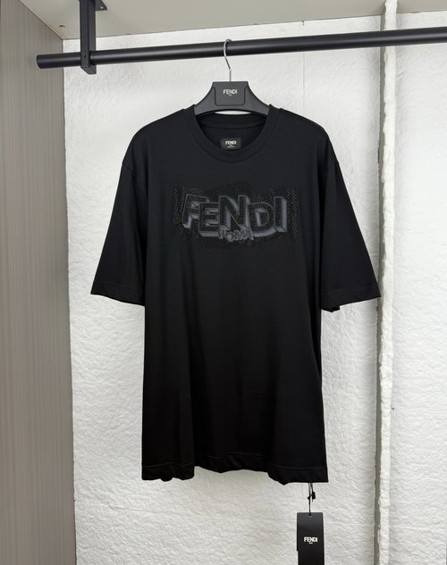 Fendi Sequined Embroidered Short-Sleeve T-Shirt