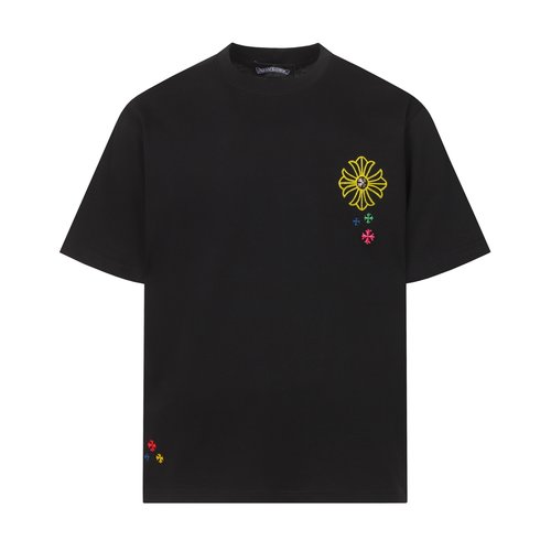 Chrome Hearts High-Quality Round Neck T-Shirt with Cross Embroidery