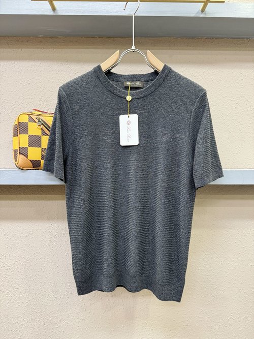 Loro Piana Custom Knit Short-Sleeve with Brand Logo
