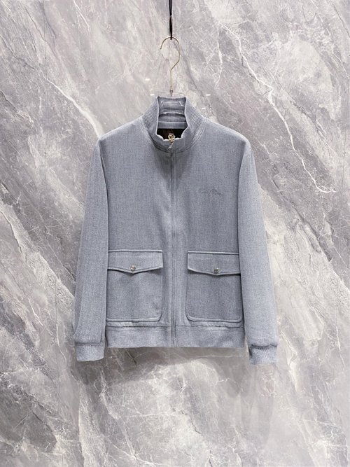 Loro Piana New Casual Zipper Jacket with Front Pockets