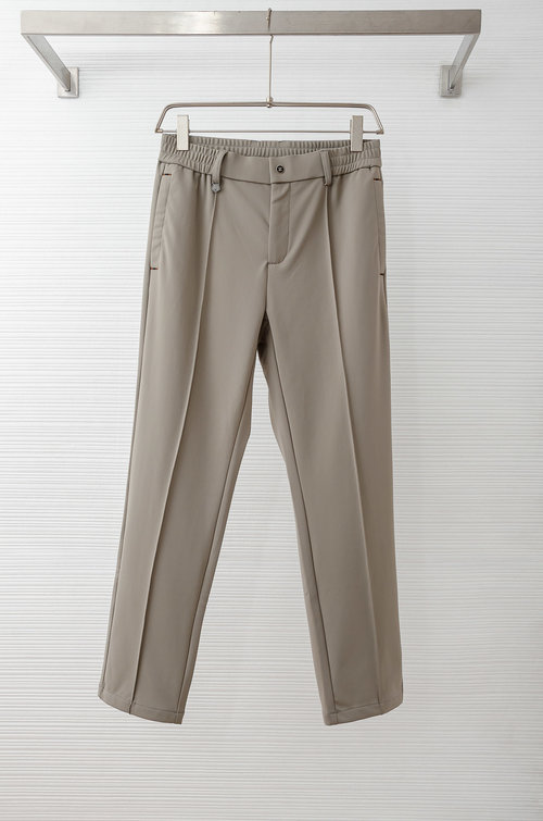 Zegna Elegant Stretch Trousers with Iconic Logo and Metal Accents