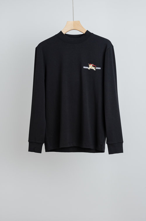 Burberry Versatile Long-Sleeve Embroidered T-Shirt