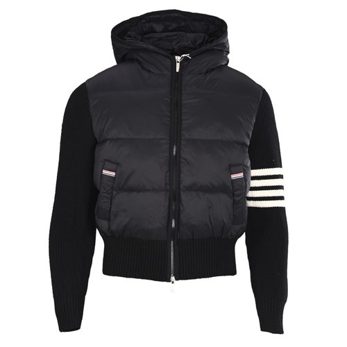 Thom Browne Knitted Spliced Down Jacket with 95% White Duck Down