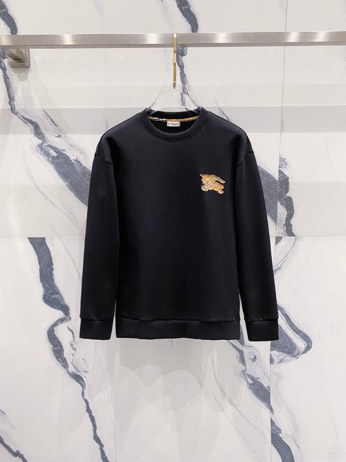 Burberry Embroidered Logo Pullover Space Cotton Sweatshirt