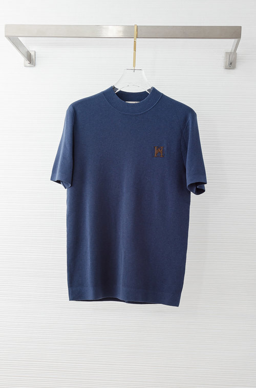 Hermes Cashmere - Wool Blend Knit Shirt with Embroidered Badge