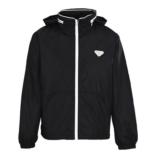 Prada Re - Nylon Windbreaker with Waist Belt and Zipper