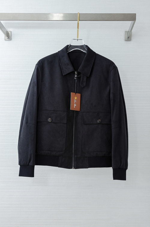 Loro Piana Eco - Friendly Suede Down Coat with Functional Design