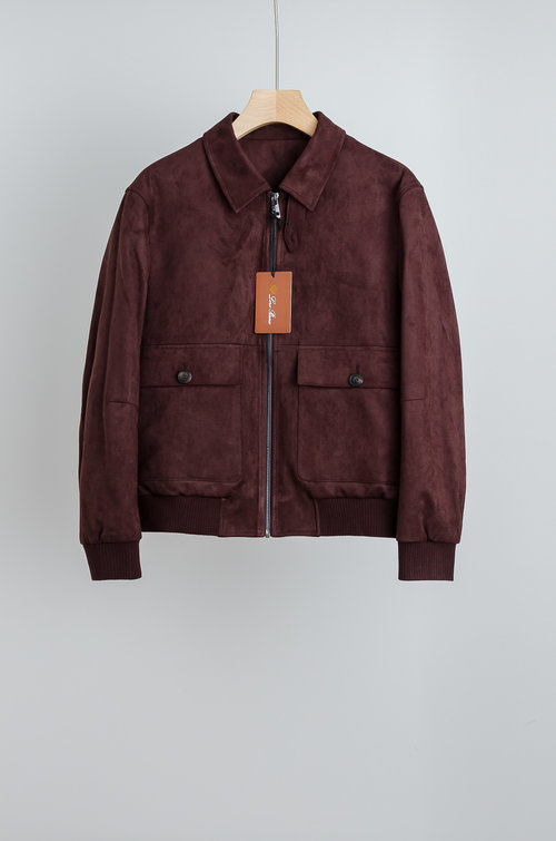 Loro Piana Premium Suede Down Jacket with Functional Design