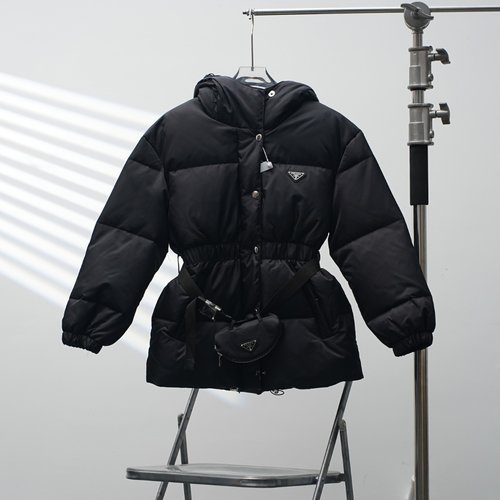Prada Waist-Contracted Small Bag Down Jacket