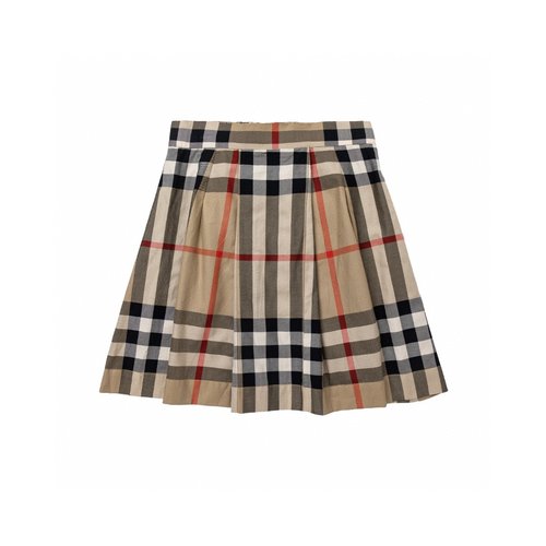 Burberry Soft Girls Plaid Skirt, Parent-Child Matching, High-Quality Cotton Elastic Waist