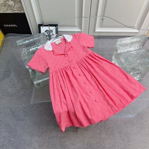 Gucci Girls Jacquard Dress Big Flared Skirt Comfortable Stylish