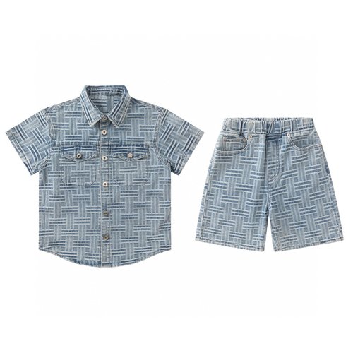 Kenzo Kids Striped Jacquard Set Light Denim Blue
