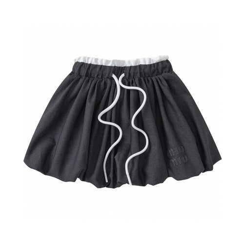 Miu Miu Girls Embroidered Colorblock Bud Mini Skirt