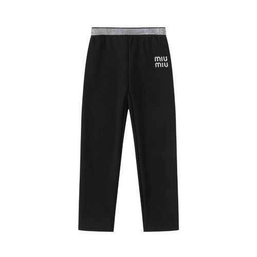 Miu Miu Girls Rhinestone Leggings, Premium Stretch Fabric