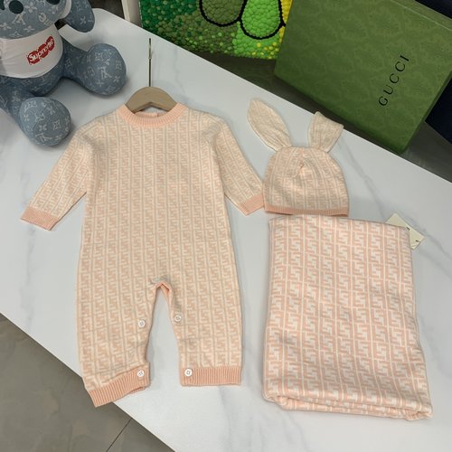 Fendi High-End Unisex Baby Onesie & Swaddle Set