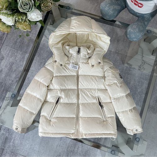 Moncler Kids Slim Fit Down Jacket Boys Girls 90 White Goose Down 