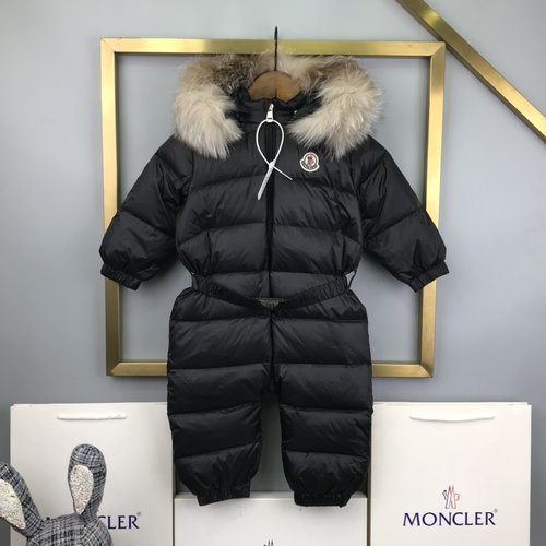 Moncler High-End Kids Down Onesie Goose Down Fur Trim