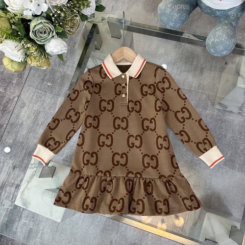 Gucci Girls Polo Dress with Allover Print - Comfortable & Stylish