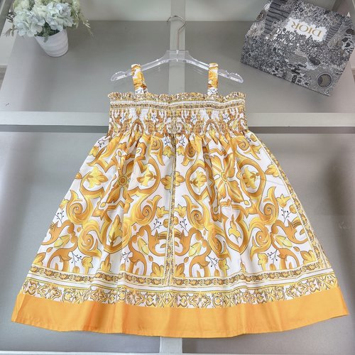 Versace Girls Floral Dress Silk-Cotton Blend Comfortable Chic