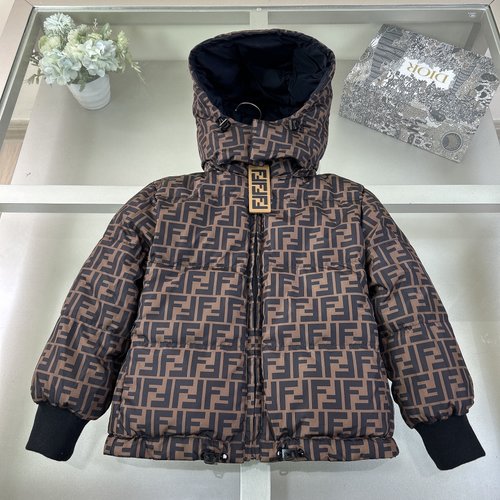 Fendi Kids Down Jacket Removable Hood 90 Duck Down Imported Nylon
