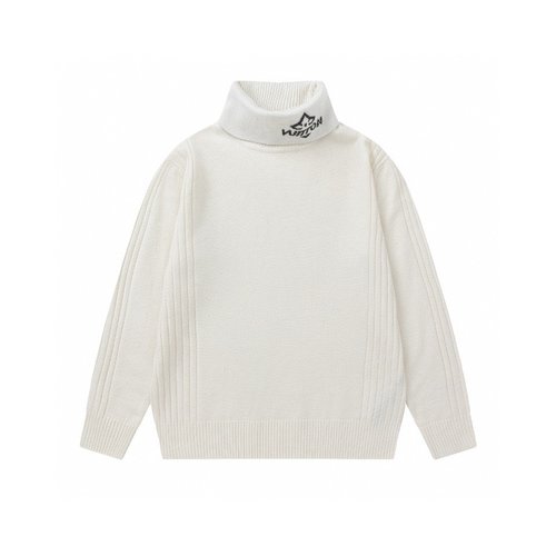 LV Unisex Kids Turtleneck Sweater Wool Silk Blend Durable