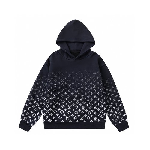 LV Unisex Kids Gradient Monogram Cotton Hoodie 