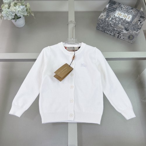 Burberry High-End Unisex Kids Wool-Blend Cardigan Soft Comfortable