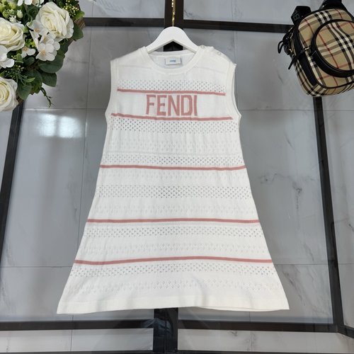 Fendi Girls Heavy Knit Pattern Dress 