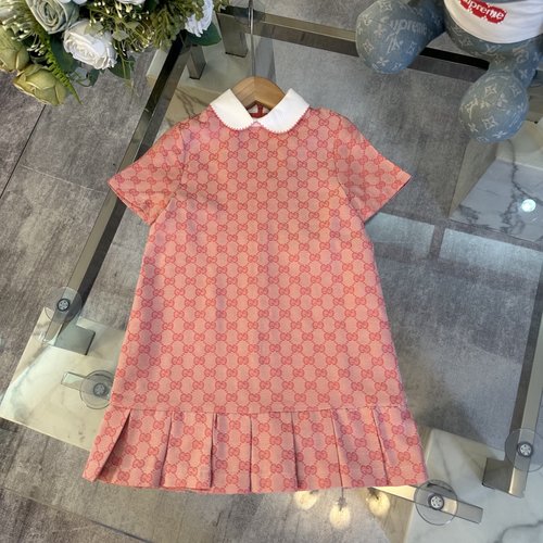 Gucci Girls Rose Red Soft Jacquard Dress (80 otton 20 olyester)