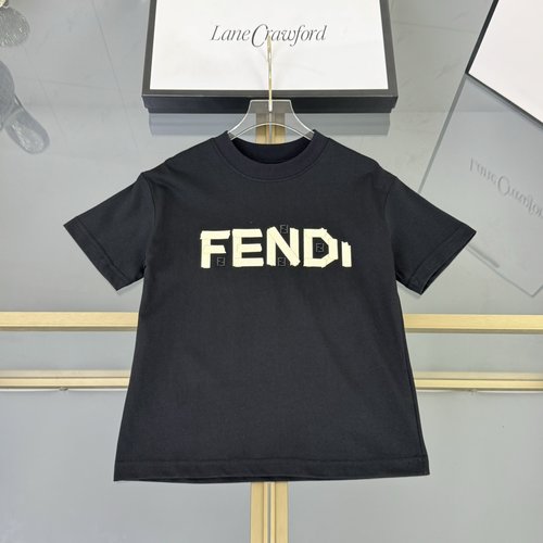Fendi Kids Premium Cotton T-Shirt, Letter Print, Comfortable & Stylish 