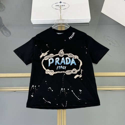 Prada Unisex Kids Cotton T-Shirt 3D Puff Print